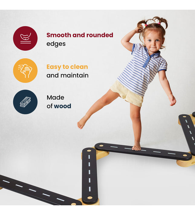 Wooden Balance Beam - 6 Elements