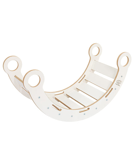 White Wooden Dream Rocker with Pillow and Slide - Medium