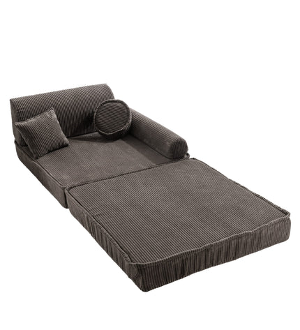 Large Modular Sofa for Kids - Premium Corduroy Brown