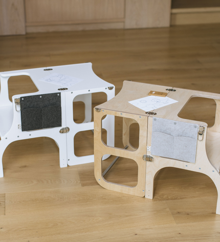 STEP'n'SIT® Convertible 2-in-1 Helper Tower/Table - Natural wood