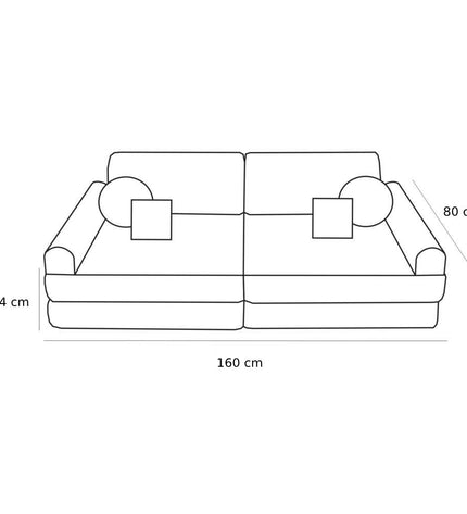 Large Modular Sofa for Kids - Premium Corduroy Brown