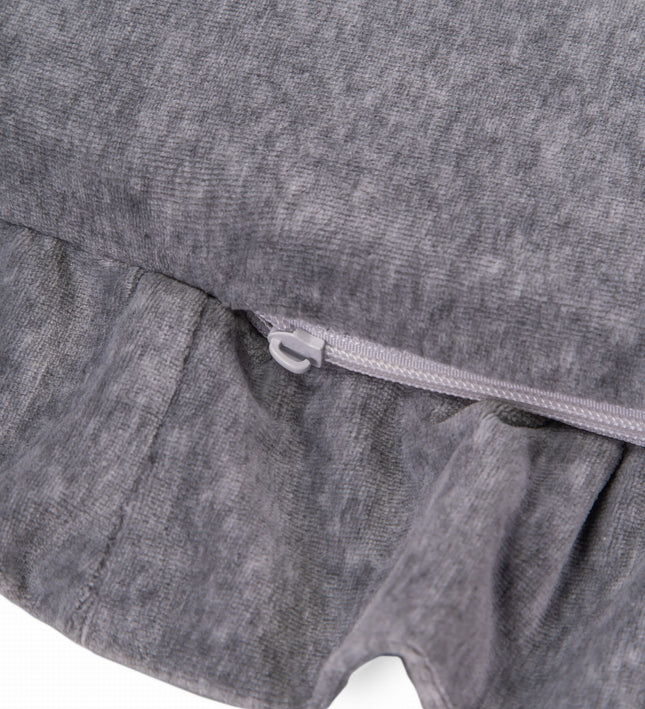 Round Play Mat With a Frill - Grey Velvet
