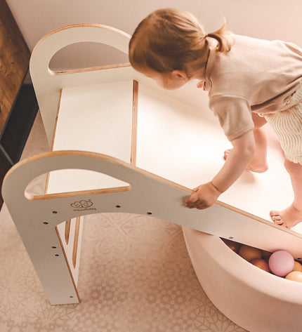 Wooden Indoor Scandi Slide for Children 87x46cm