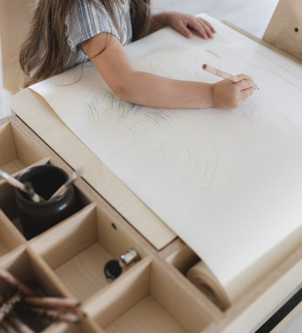 Adjustable Children Montessori Table and Chair Set Julle - Cannon Pink