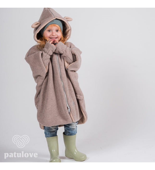 Car Poncho For Kids - Lamb Beige
