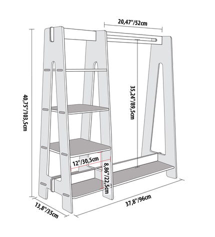 Clothing Rack with Shelves for Toddlers