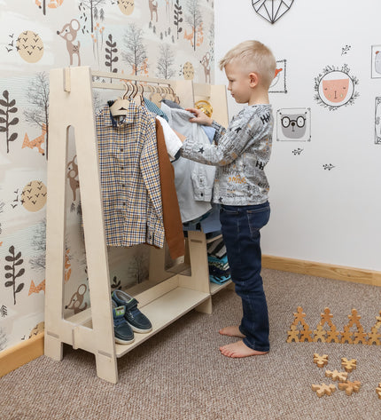 Clothing Rack with Shelves for Toddlers