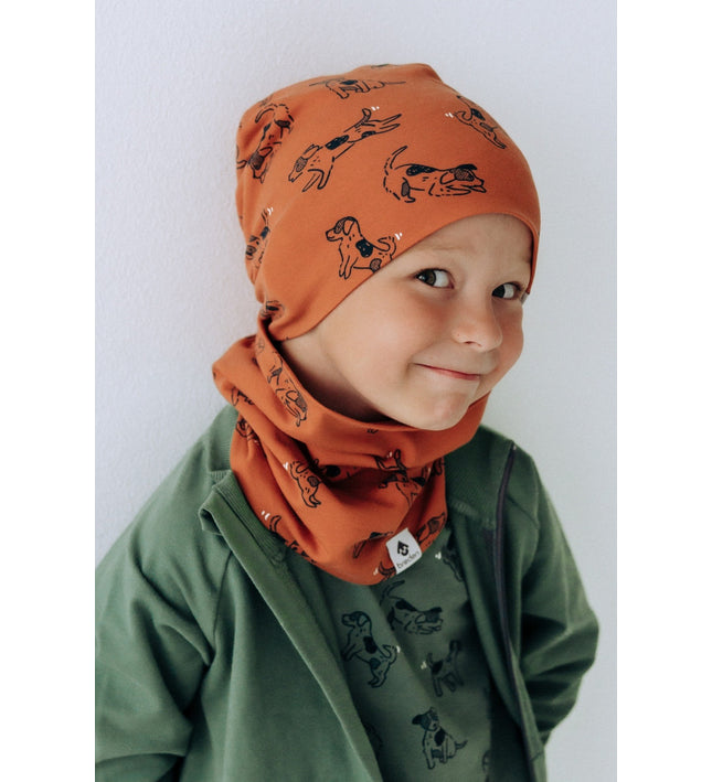 Cotton Beanie Hat With Folds DARGO - Copper Dogs