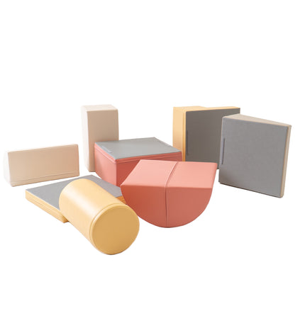 Soft Play 8 Foam Block Set - Pastel Pink Adventurer