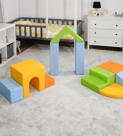 Soft Play 10 Foam Block Set - Light Multicolor Creativity
