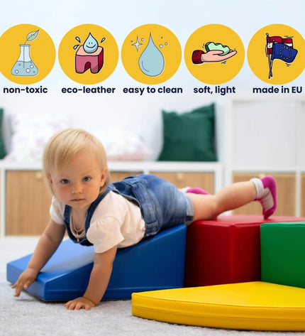 Soft Play 10 Foam Block Set - Light Multicolor Creativity