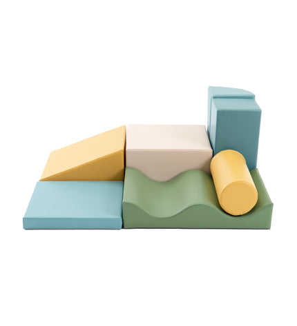 Soft Play 7 Foam Block Set - Pastel Turquoise Discoverer