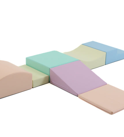 Soft Play 7 Foam Block Set - Light Pastel Little Crawler