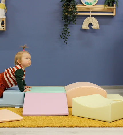 Soft Play 7 Foam Block Set - Light Pastel Little Crawler