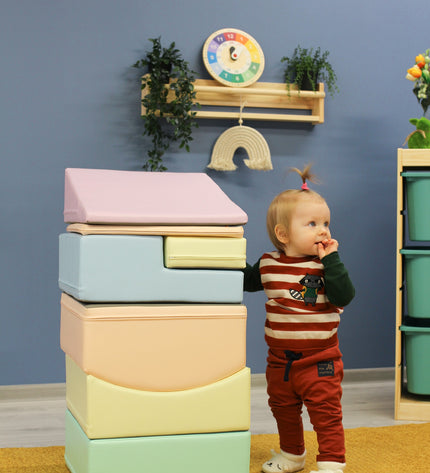 Soft Play 7 Foam Block Set - Light Pastel Little Crawler