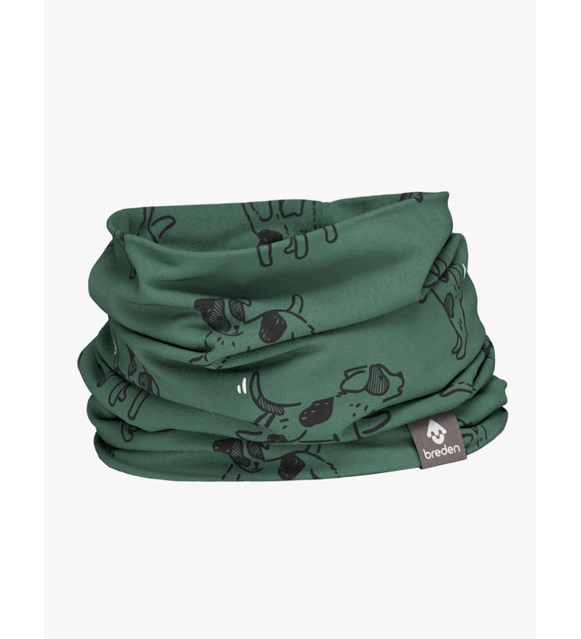 Kids Neck Tube For Autumn And Spring TOBIAS - Green Dogs
