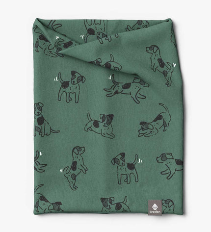 Kids Neck Tube For Autumn And Spring TOBIAS - Green Dogs