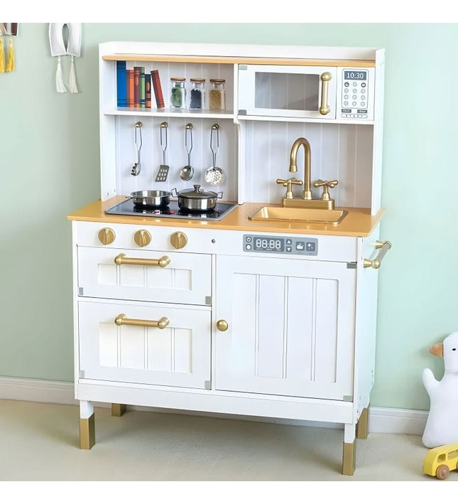 Large Wooden Play Kitchen with Sounds and LED