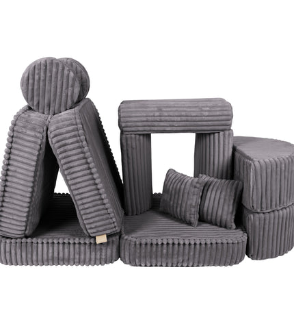 Medium Modular Sofa for Kids - Churros Jurassic Grey Plus