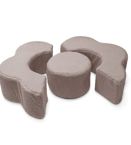 MeowBaby® Foam Flower Shape Set, 3 Elements, Bearly Light Grey