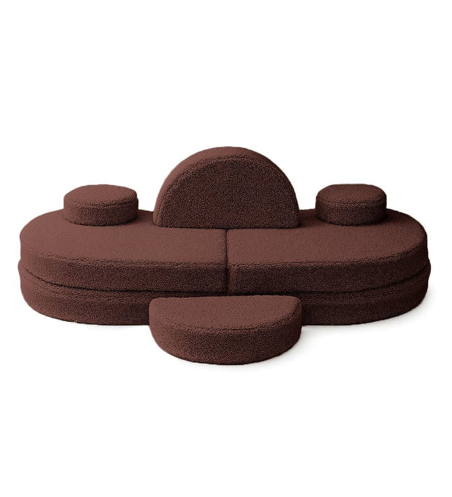 MeowBaby® Modular Sofa Coccolo for Kids – 6 Piece, Bearly Brown