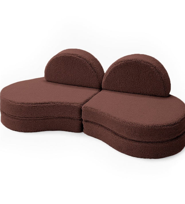 MeowBaby® Modular Sofa Coccolo for Kids – 6 Piece, Bearly Brown