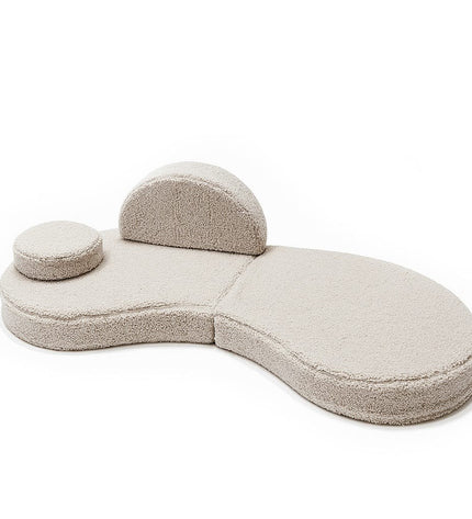 MeowBaby® Modular Sofa Coccolo for Kids – 6 Piece, Bearly Light Gray