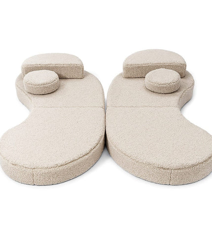 MeowBaby® Modular Sofa Coccolo for Kids – 6 Piece, Bearly Light Gray