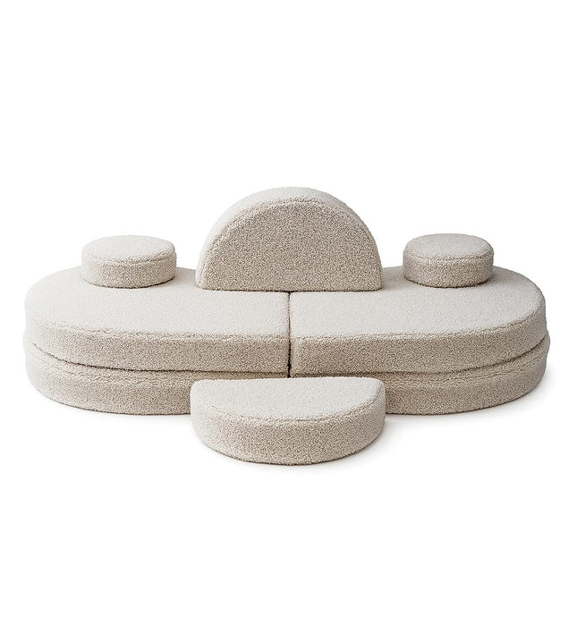 MeowBaby® Modular Sofa Coccolo for Kids – 6 Piece, Bearly Light Gray