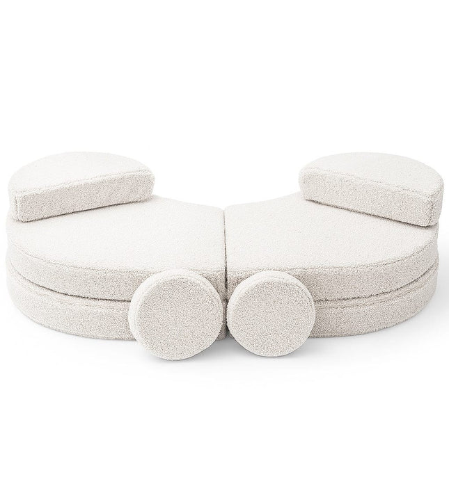 MeowBaby® Modular Sofa Coccolo for Kids – 6 Piece, Bearly Off-White