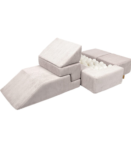MeowBaby® Soft Velvet Bricks Sofa - Ecru