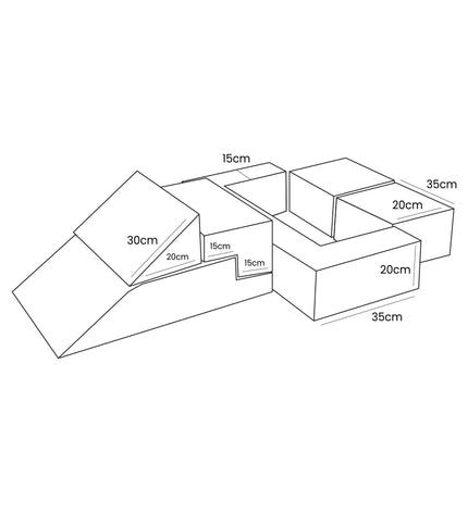 MeowBaby® Soft Velvet Bricks Sofa - Ecru