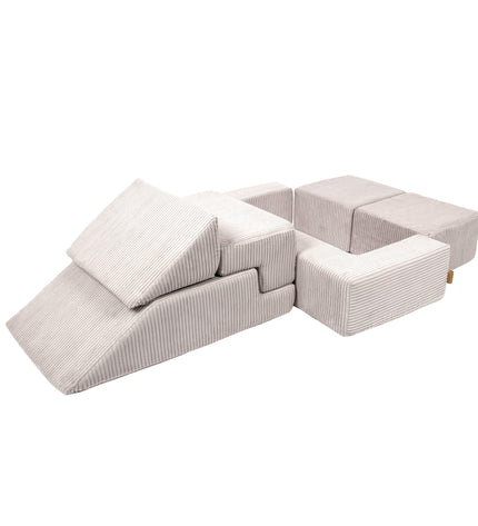 MeowBaby® Soft Velvet Bricks Sofa - Ecru