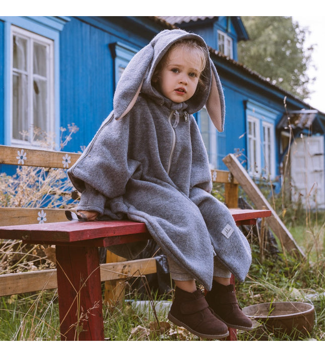 Merino Wool Car Poncho For Kids - Bunny