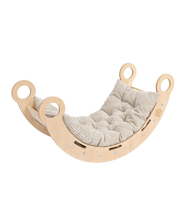 Snug Rocker for Kids - Natural With Beige Pillow
