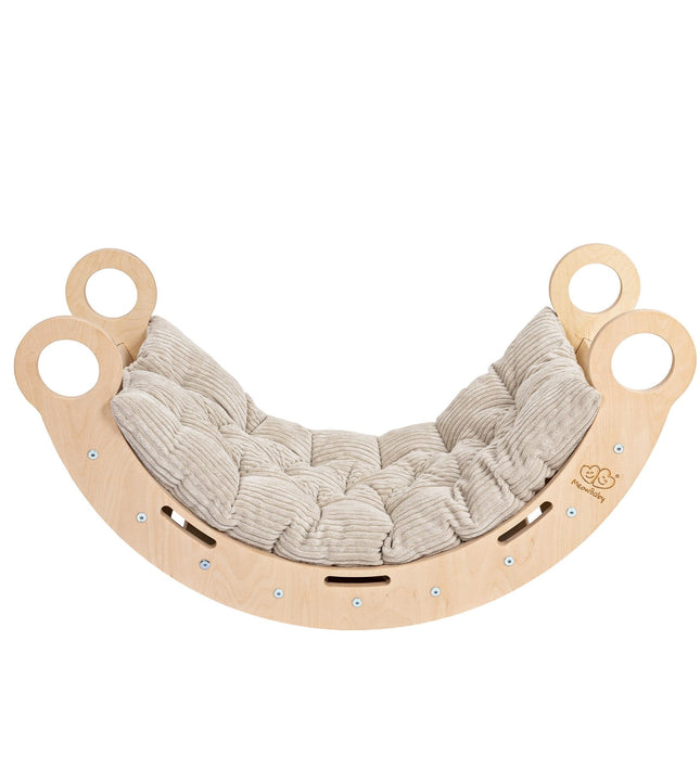 Snug Rocker for Kids - Natural With Beige Pillow