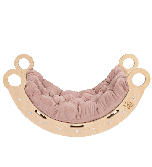 Snug Rocker for Kids - Natural With Pink Pillow