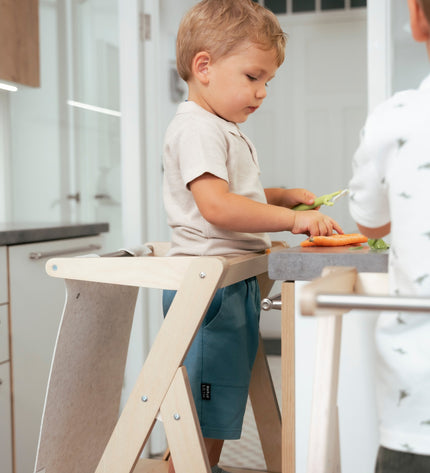 STEP'n'FOLD Foldable Helper Tower - Natural Wood