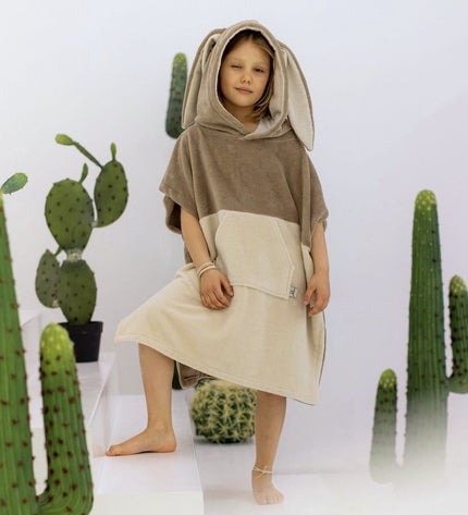 Surfbunny Kids Bath Poncho - Latte