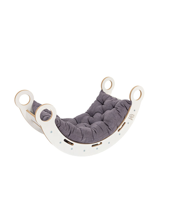 White Wooden Dream Rocker with Pillow and Slide - Medium