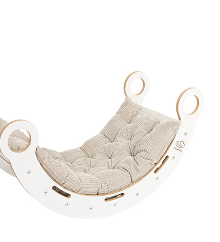 White Wooden Dream Rocker with Pillow and Slide - Medium