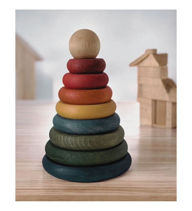 Wooden Round Pyramid - Colorful