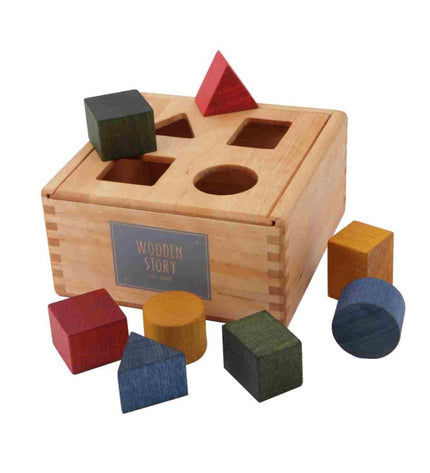 Wooden Shape Sorting Box - Colorful
